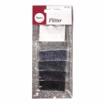 Glitter Rayher 6tk 2g assortii hõbe-must