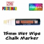 Marker POSTERMAN WET WIPE lapik 15 mm  Valge