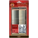 Pliiatsikomplekt Polycolor  Hallid toonid 12tk Koh-i-noor 