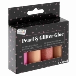 Glitter ja pärl liim Craft Sensations Roosad toonid 4x20ml