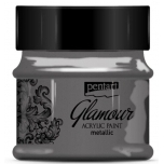 Akrüülvärv Must-Hõbe Glamour metallik Pentart 50ml 