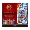 Värvipliiatsite komplekt Polycolor 24tk metallkarp Koh-i-noor