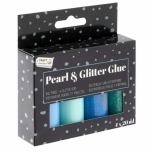 Glitter ja pärl liim Craft Sensations Sinised toonid 4x20ml