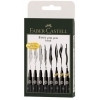 Pintsel-pliiats Faber-Castell PITT artist pen Must 199 8tk