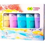 Akrüülide komplekt PASTELL 5*75ml Happy Color