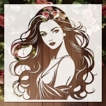 Šabloon lahtiste juustega tüdruk  30*30cm