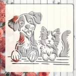 Šabloon koer ja kass 15*15cm