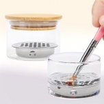 Pintslipesunõu klaasist sõelaga ja puidust kaanega