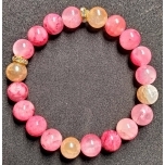 Roosa pärsia nefriit ja šampanja lumi ahhaat 10mm 20cm