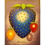 Sinine maasikas.Akrüülmaal lõuend alusraamil. 25*20cm