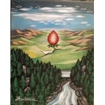 Maasikas.Akrüülmaal lõuend alusraamil. 25*20cm