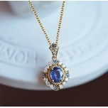 Kaelaehe Sinise kiviga ja kullatooni ketiga