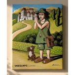 Vaeslaps....ja kass.Lõuend alusraamil.30*40cm
