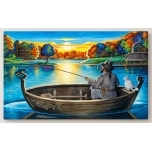 Kalamees kassiga Tais.Jaan Männik.Akrüül lõuendil 75*50cm